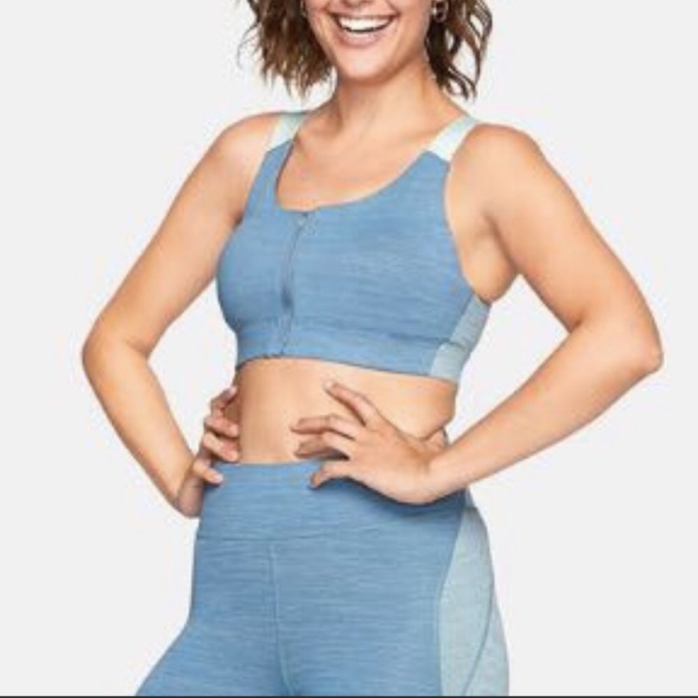 Outdoor Voices Zip Bra Provincial Blue M B/C